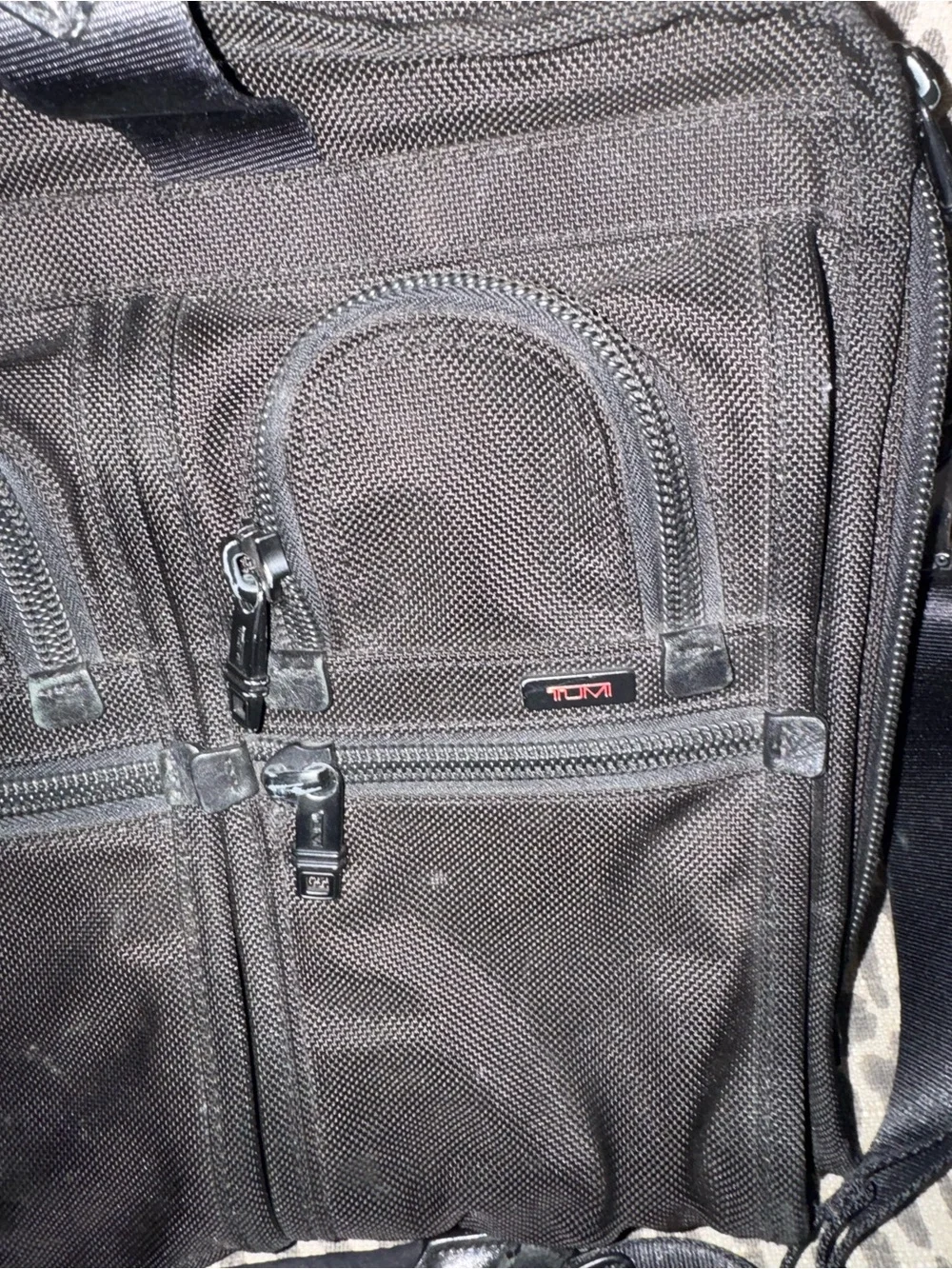 Tumi Black Nylon Laptop Briefcase with Dual Front Pockets